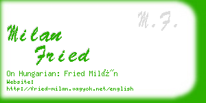 milan fried business card